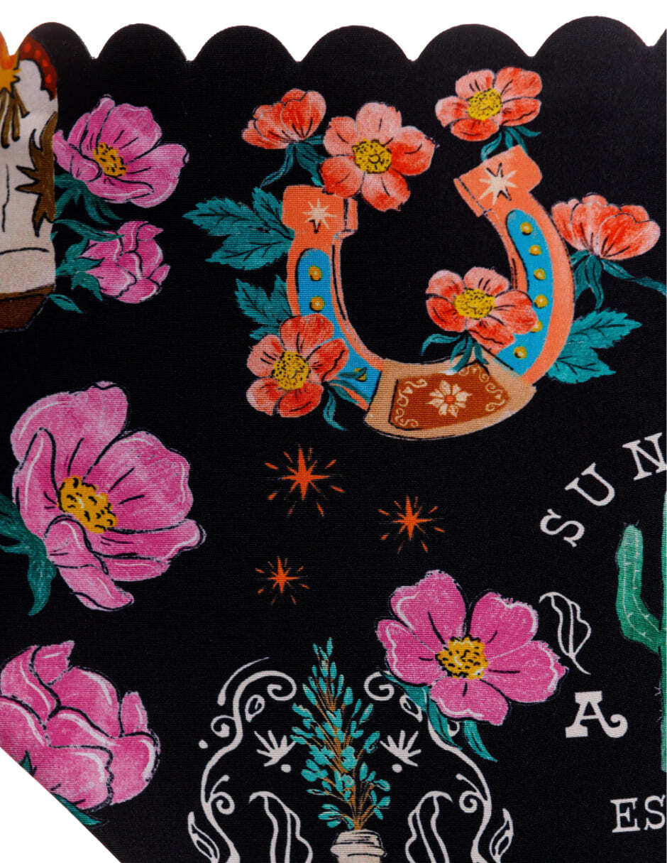 Panty bikini estampado floral a la cintura para mujer 4