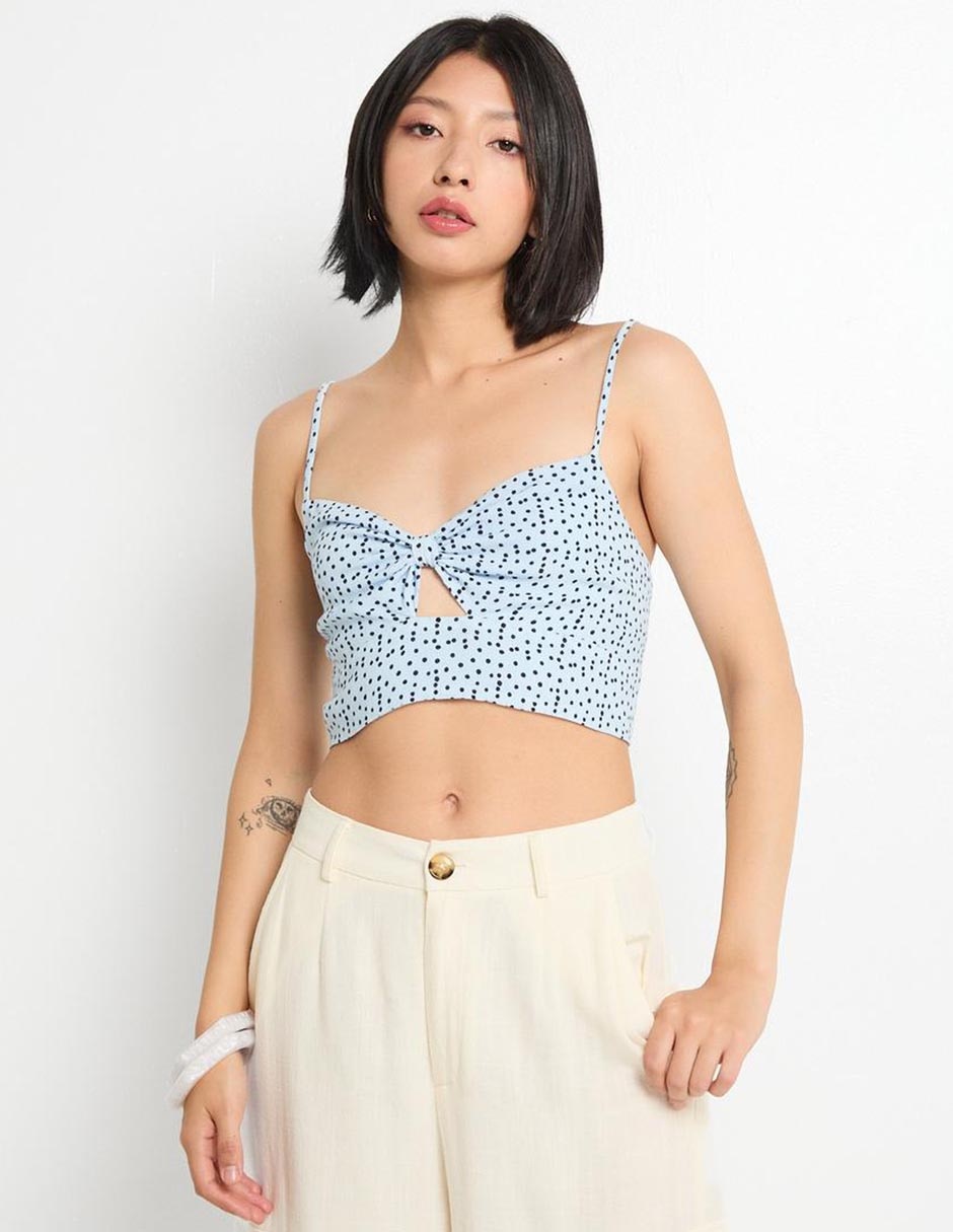 Top escote profundo tirante ajustable