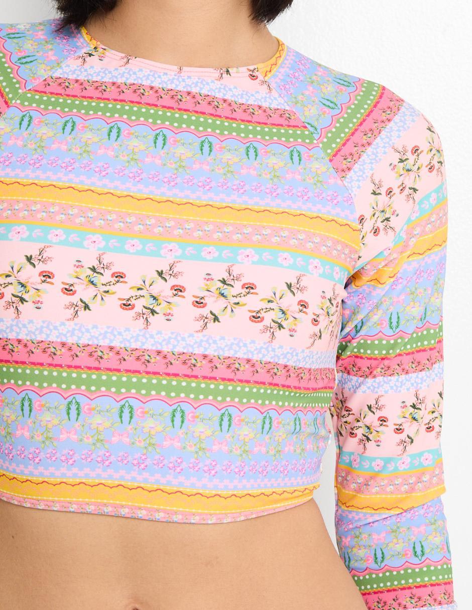 Wetshirt estampado floral para mujer 4