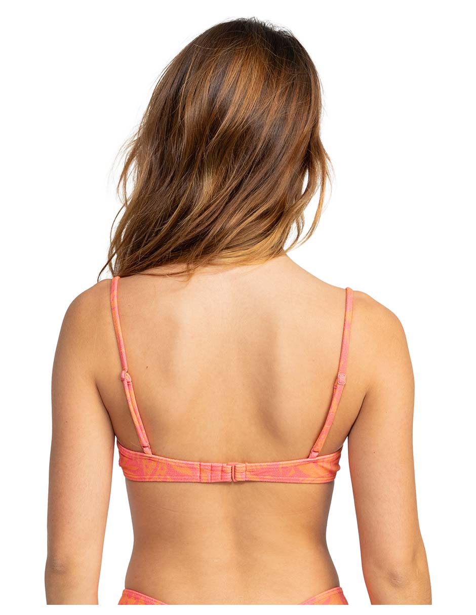 Top bikini estampado floral con copa para mujer 2