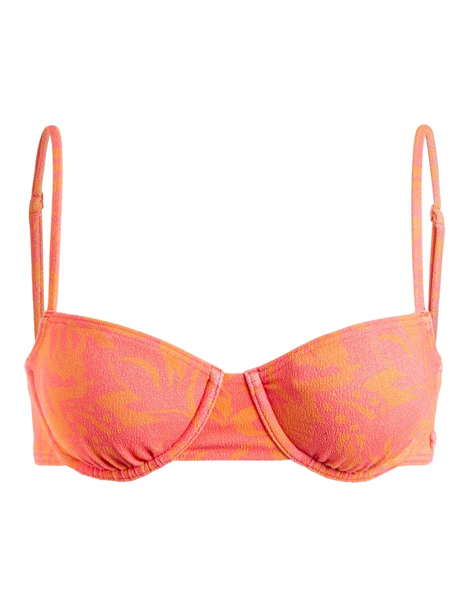 Top bikini estampado floral con copa para mujer 4