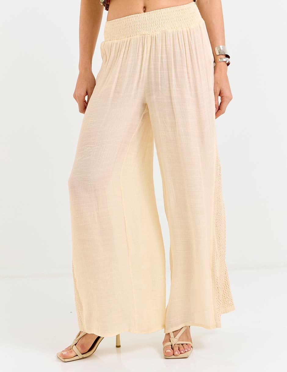 Pantalón coulotte acampanado para mujer
