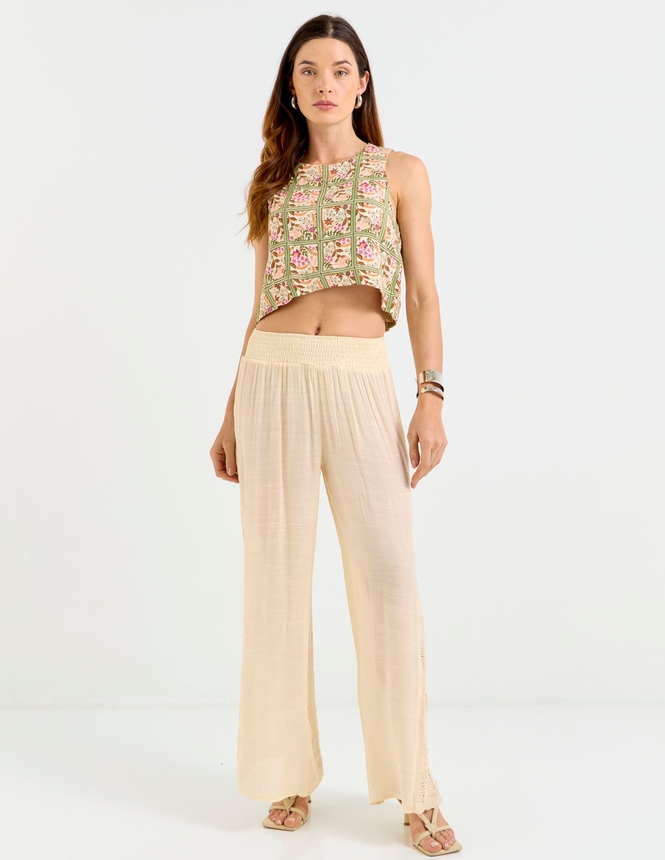 Pantalón coulotte acampanado para mujer 3