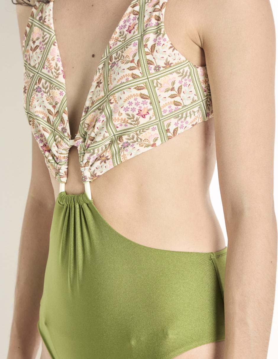 Traje de baño estampado floral para mujer 4