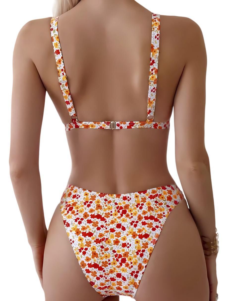 Conjunto bikini estampado floral para mujer 2