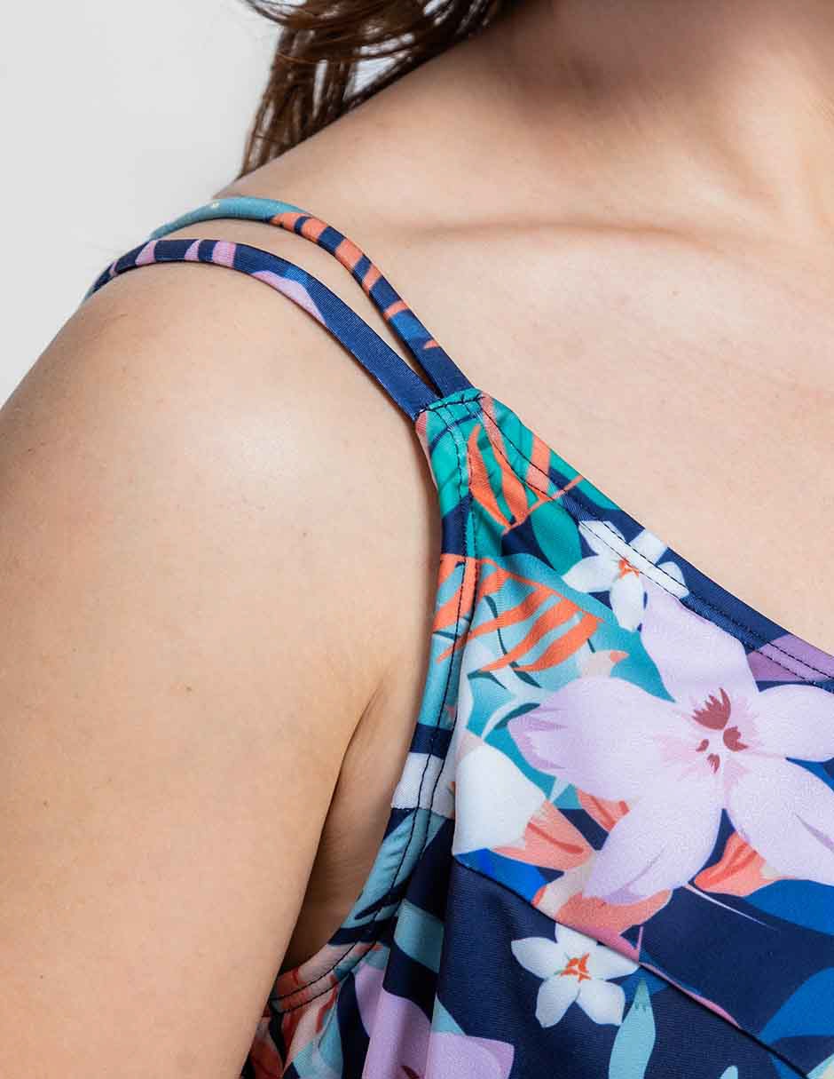 Top bikini estampado floral con copas preformadas para mujer 3
