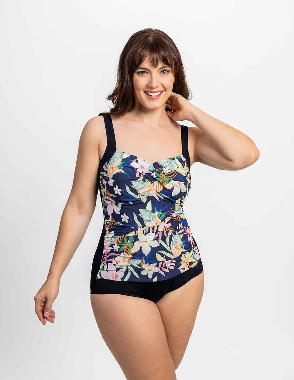 Traje de baño completo estampado floral para mujer