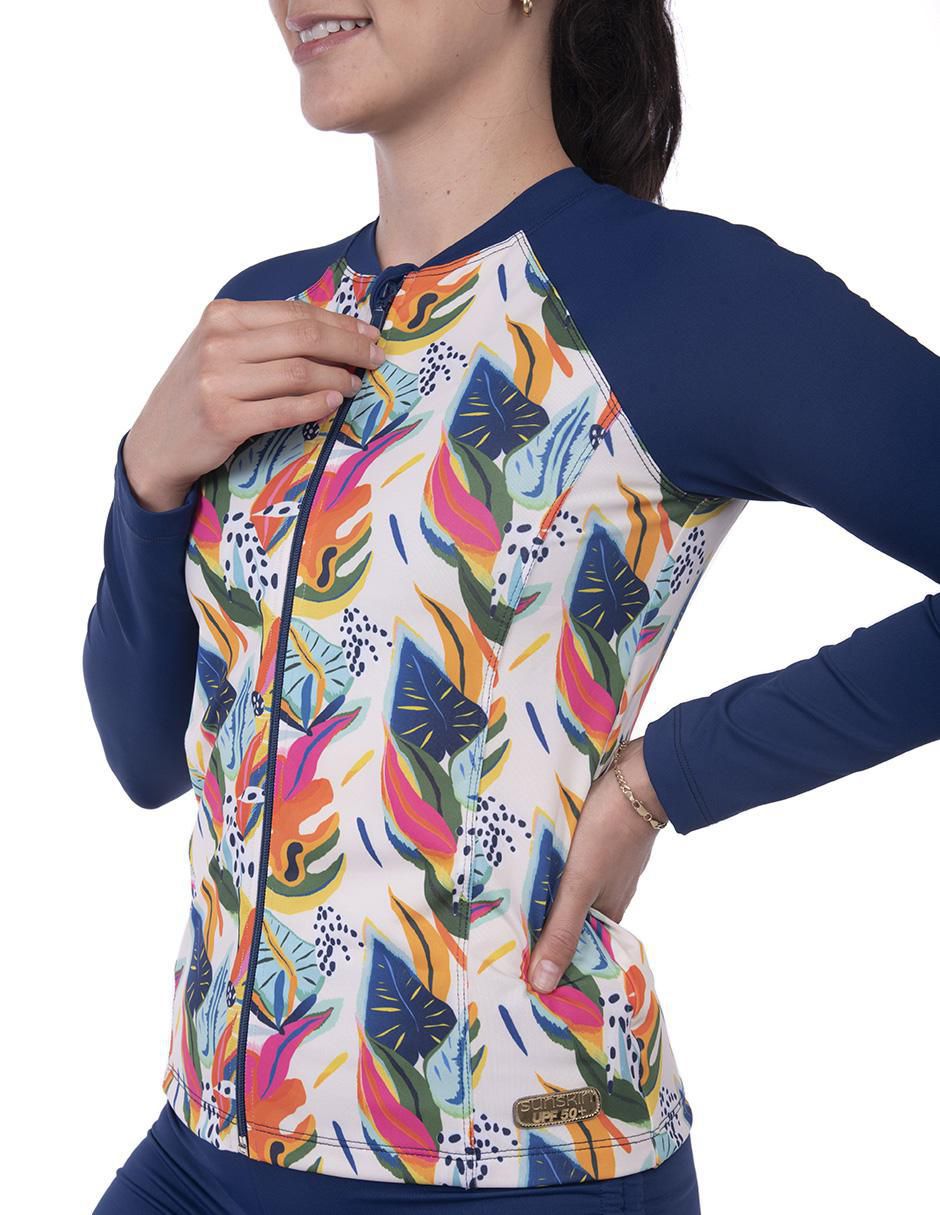 Wetshirt estampado floral para mujer 4