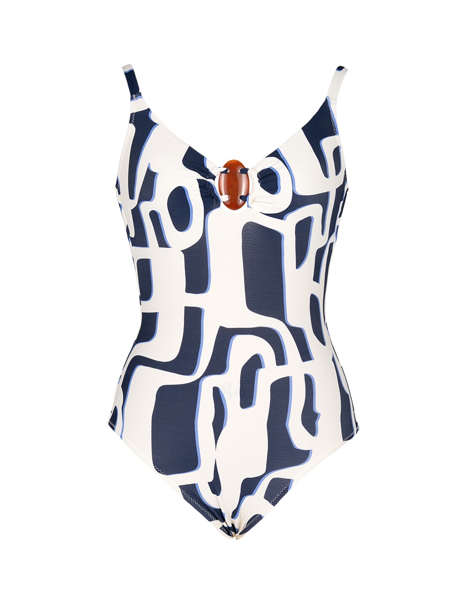 Traje de baño completo estampado gráfico para mujer 5