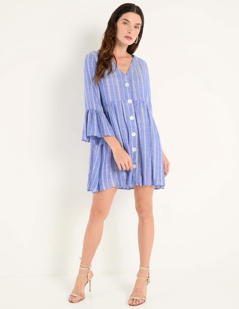 Salida de playa vestido con botones para mujer 3