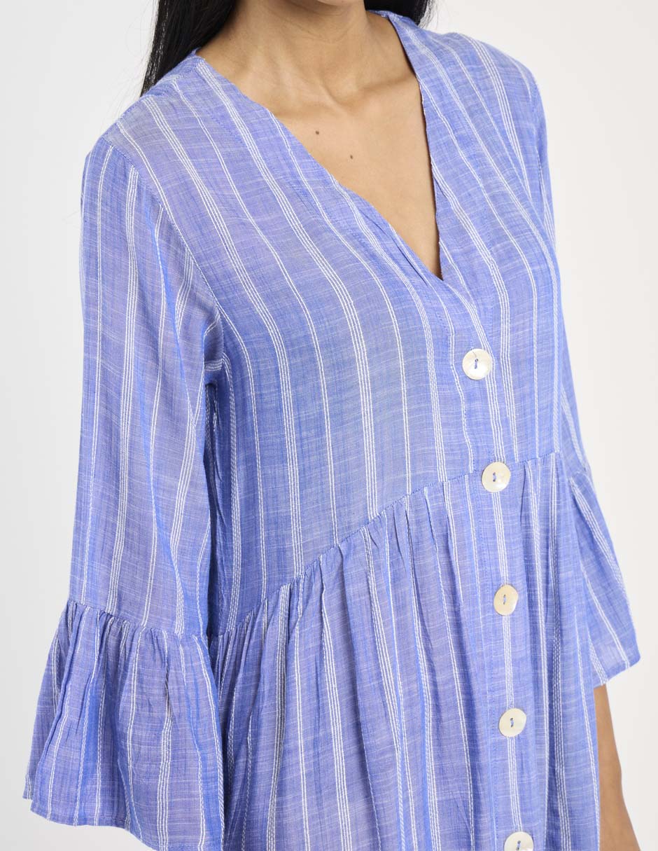 Salida de playa vestido con botones para mujer 4