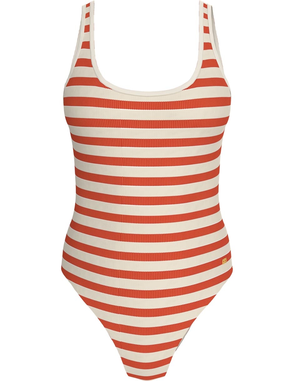 Traje de baño completo Tommy Hlfiger estampado a rayas para mujer
