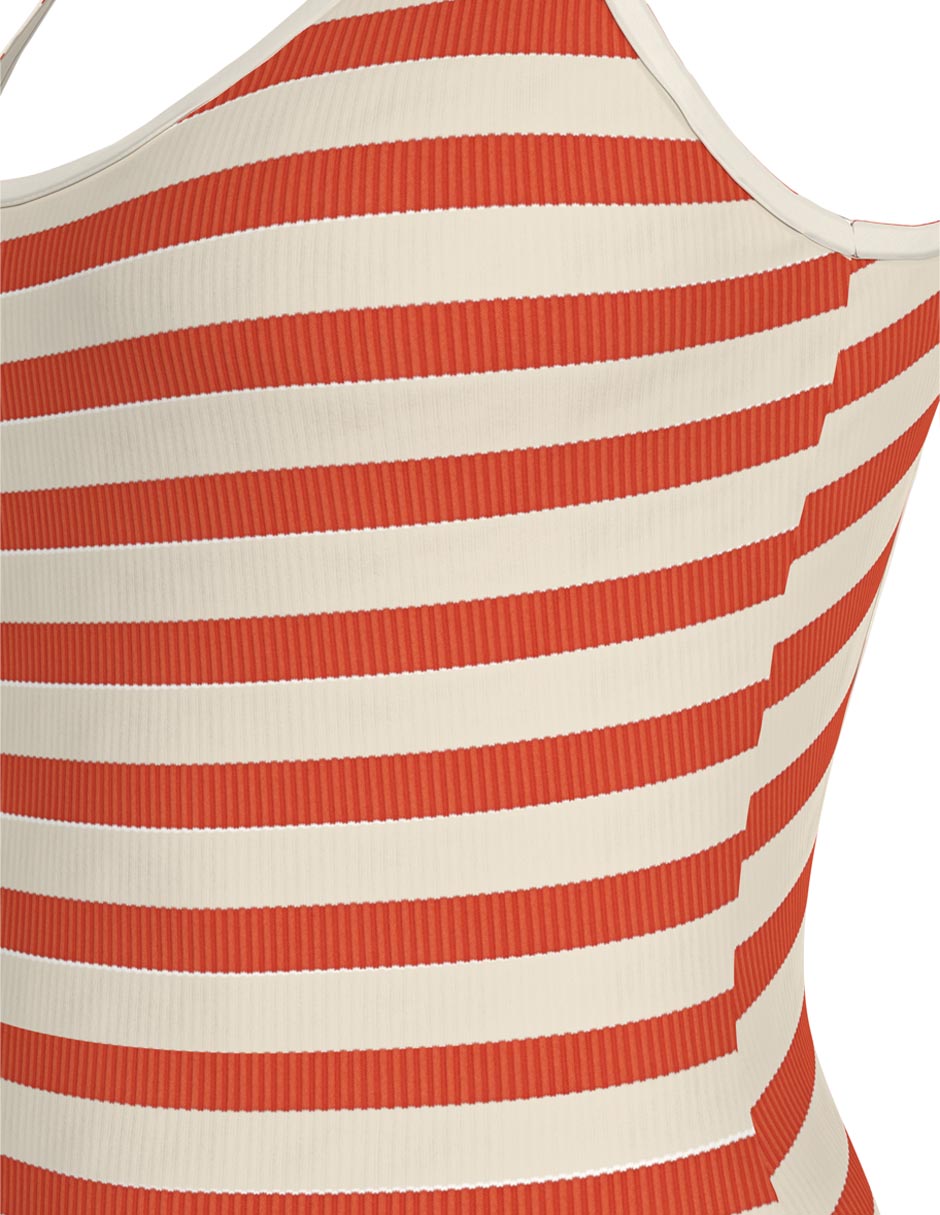 Traje de baño completo Tommy Hlfiger estampado a rayas para mujer 4