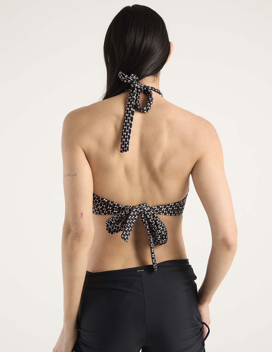 Top bikini estampado con copa para mujer 6
