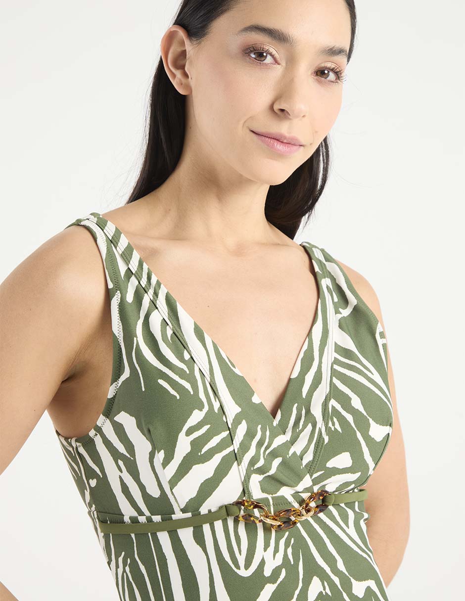 Traje de baño completo estampado animal print para mujer 4