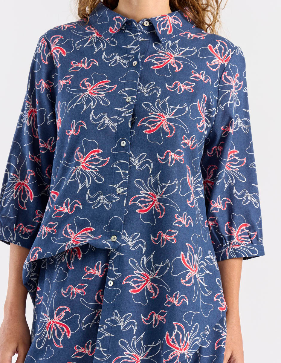 Blusa camisera manga 3/4 para mujer 4