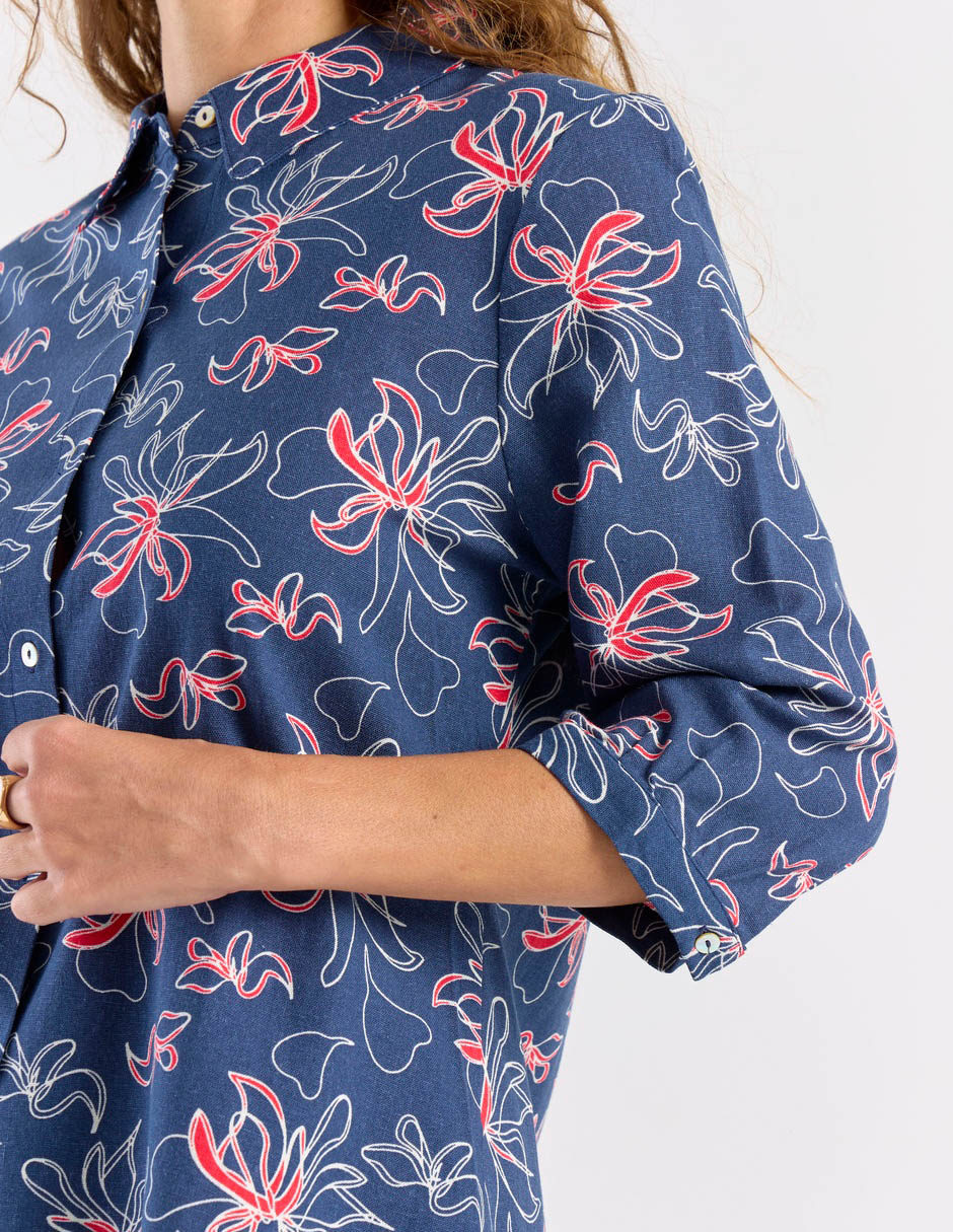 Blusa camisera manga 3/4 para mujer 5