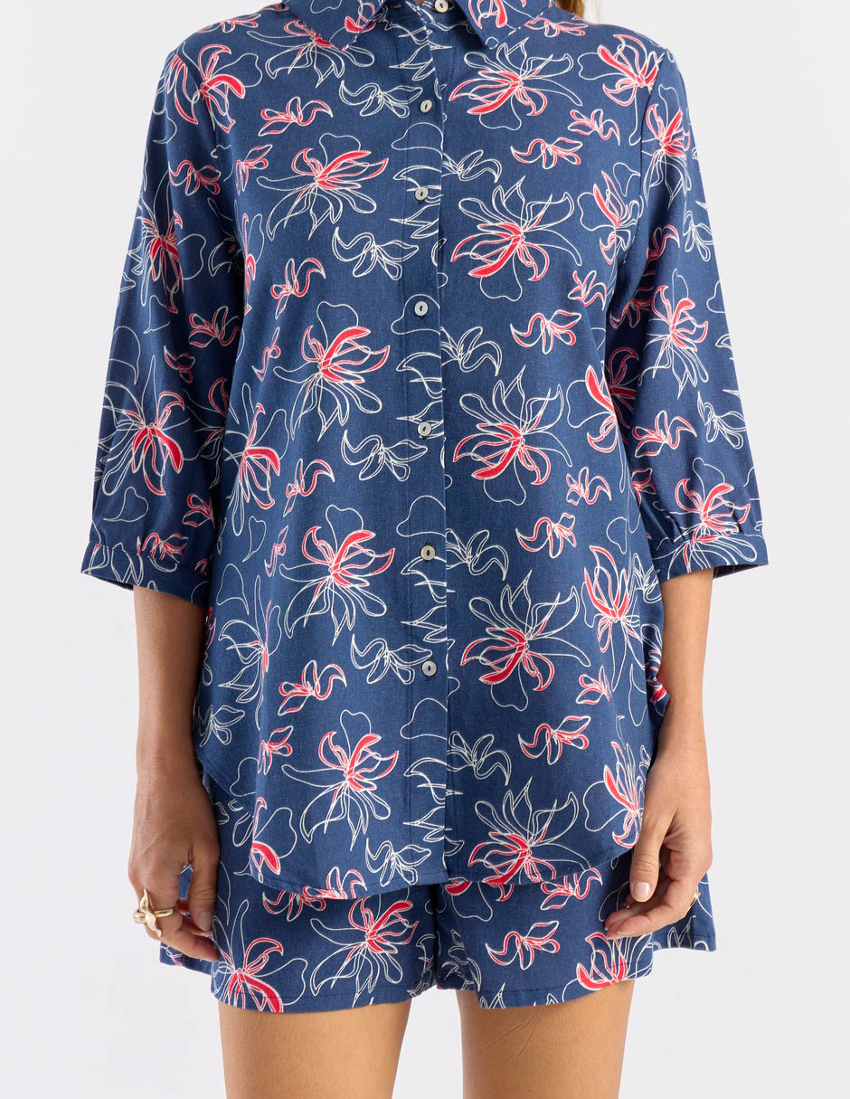 Blusa camisera manga 3/4 para mujer 7