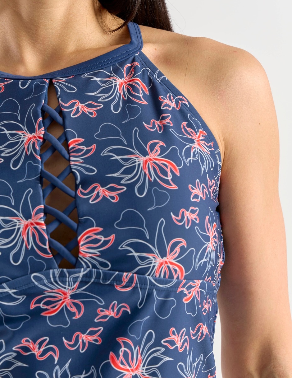 Halter estampado floral para mujer 4