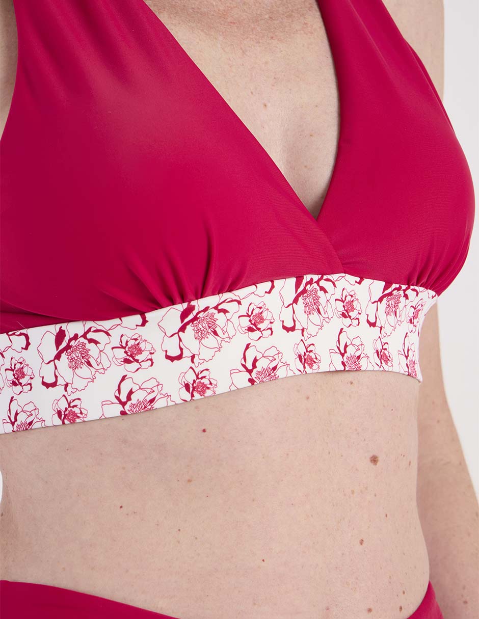 Halter estampado floral para mujer 4