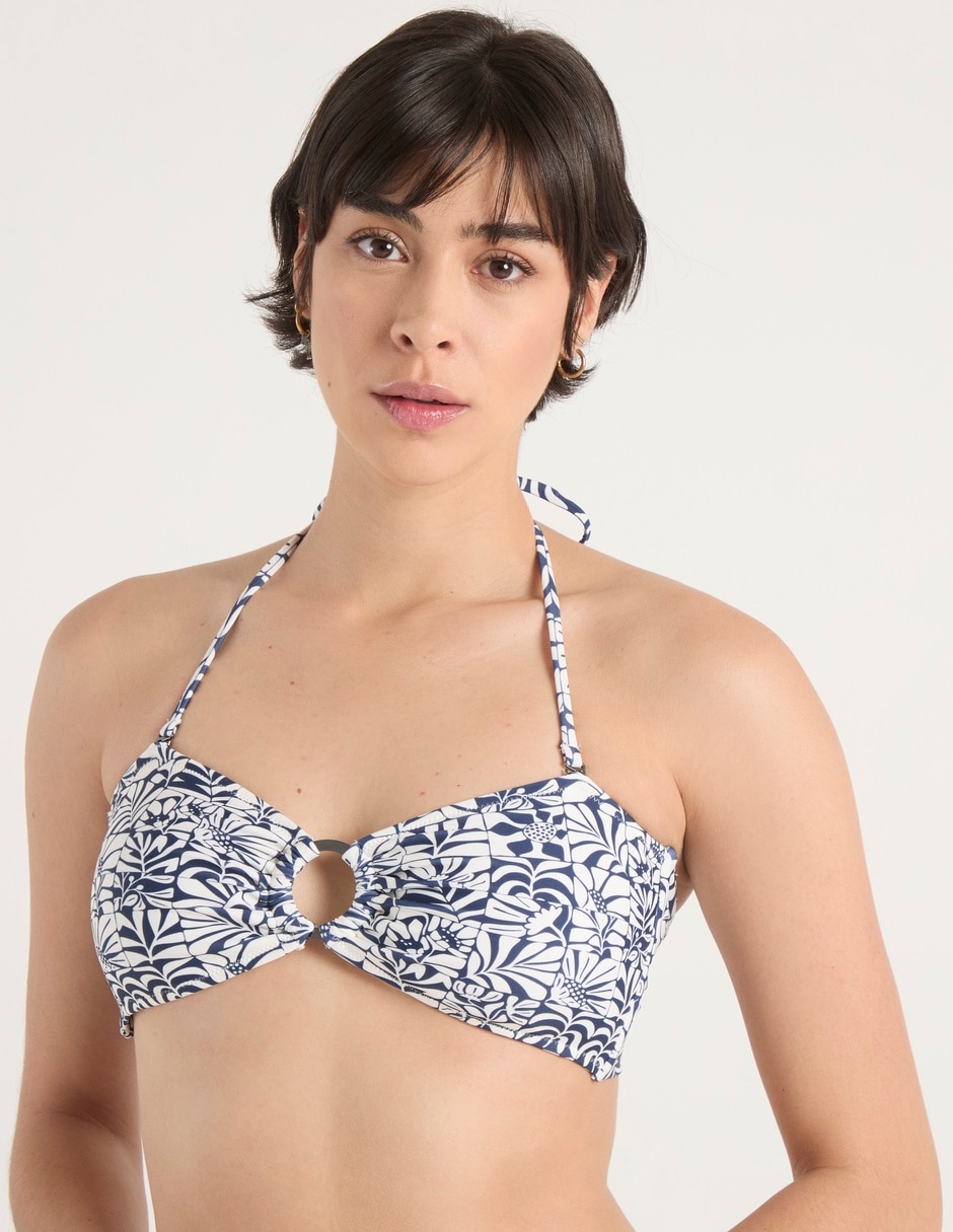 Top estampado floral con copas removibles para mujer Top estampado floral con copas removibles para mujer