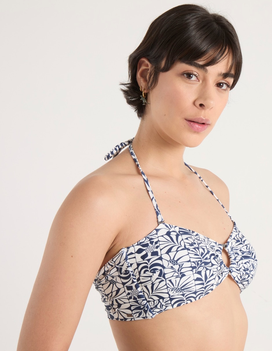 Top estampado floral con copas removibles para mujer 2