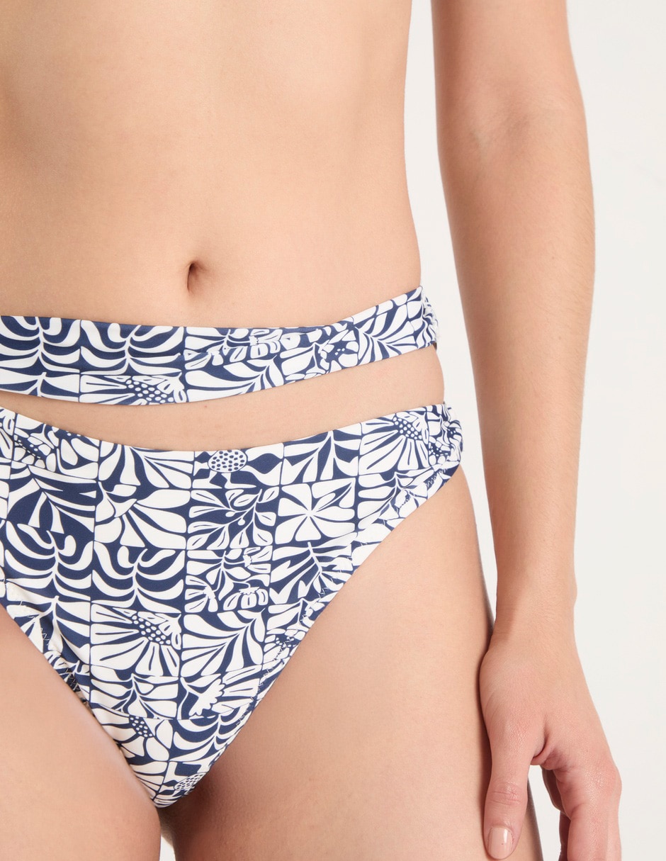 Bikini estampado floral a la cintura para mujer 4