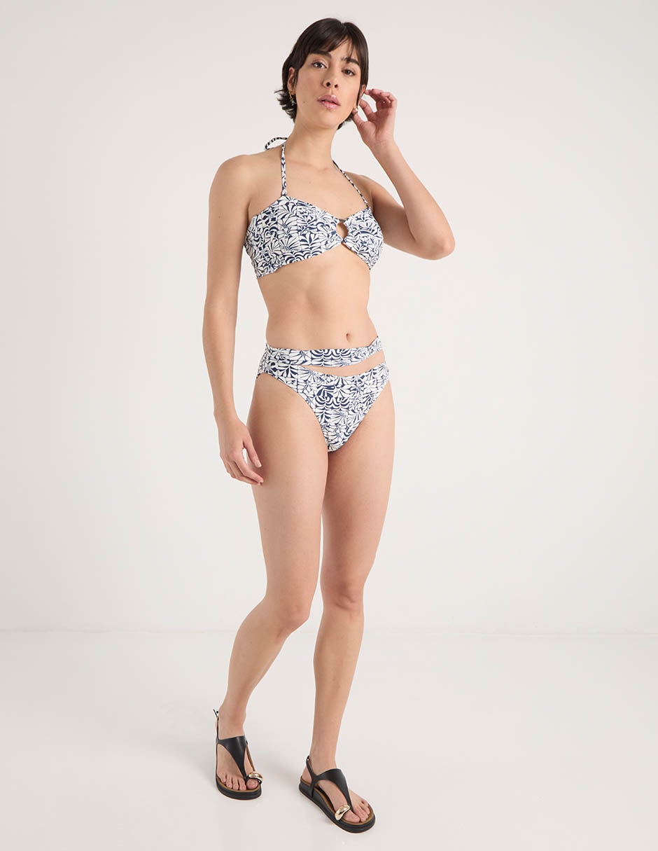 Bikini estampado floral a la cintura para mujer 5