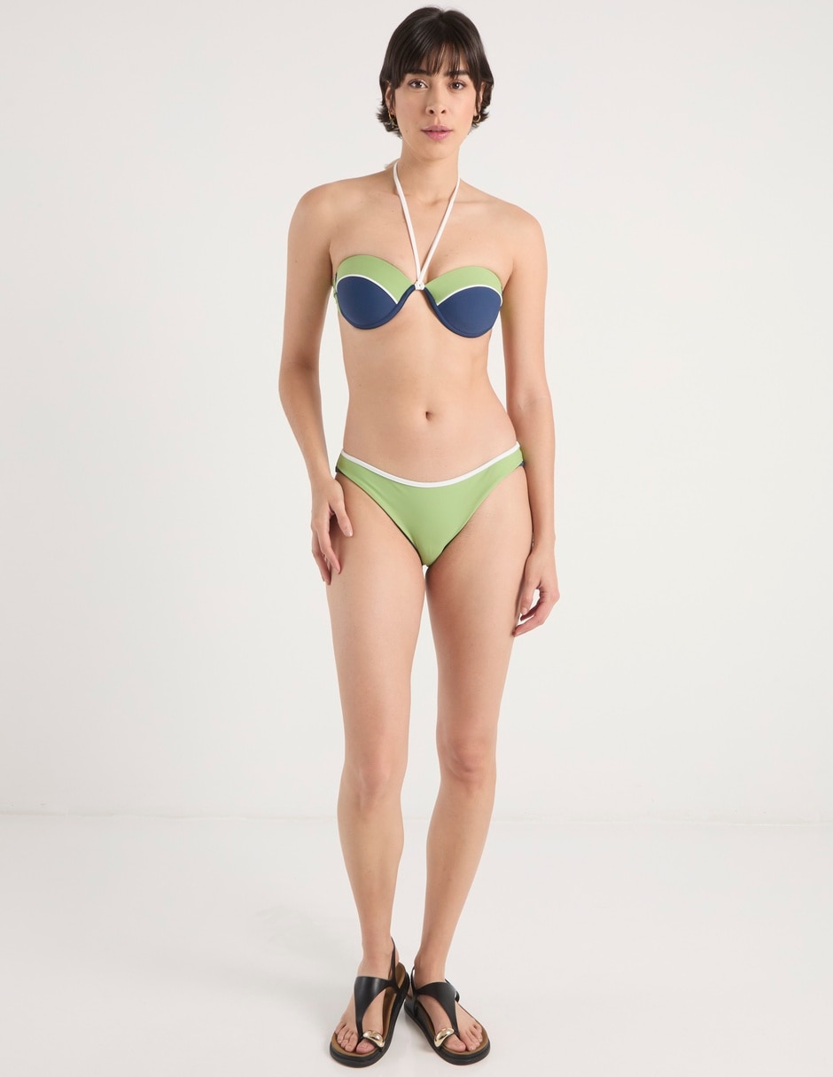 Top estampado bloques de color con copas para mujer 5