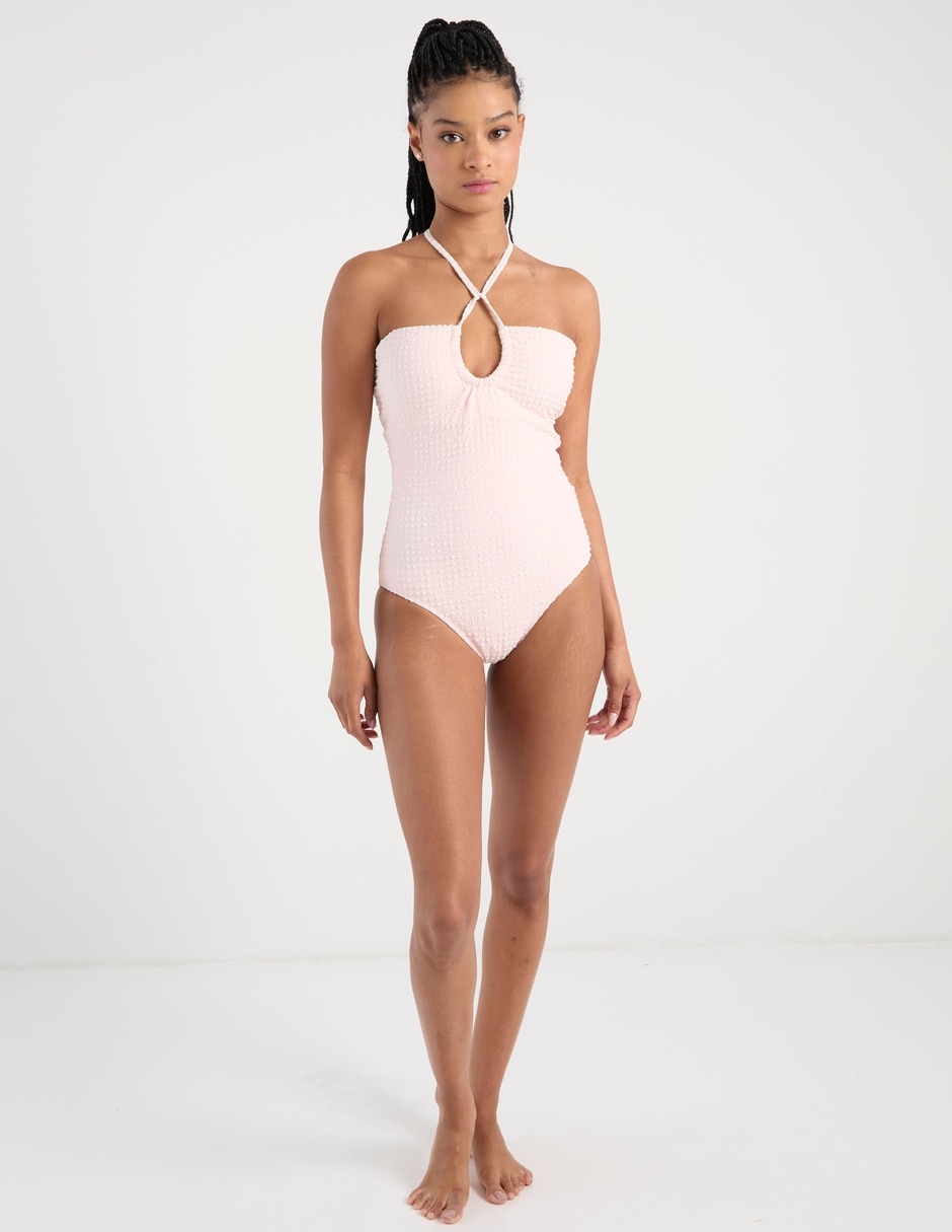 Traje de baño completo estampado a cuadros para mujer 3