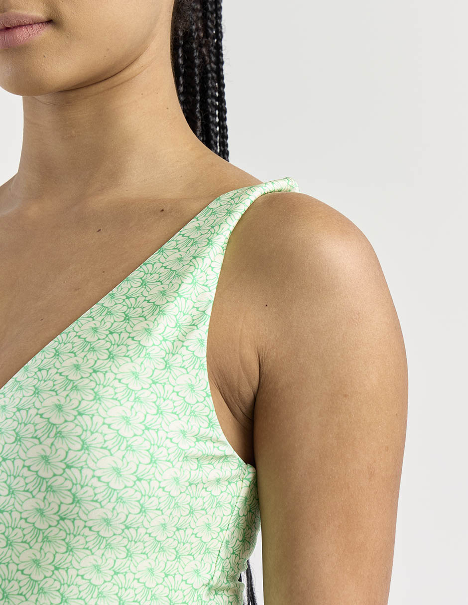 Traje de baño completo estampado floral para mujer 4