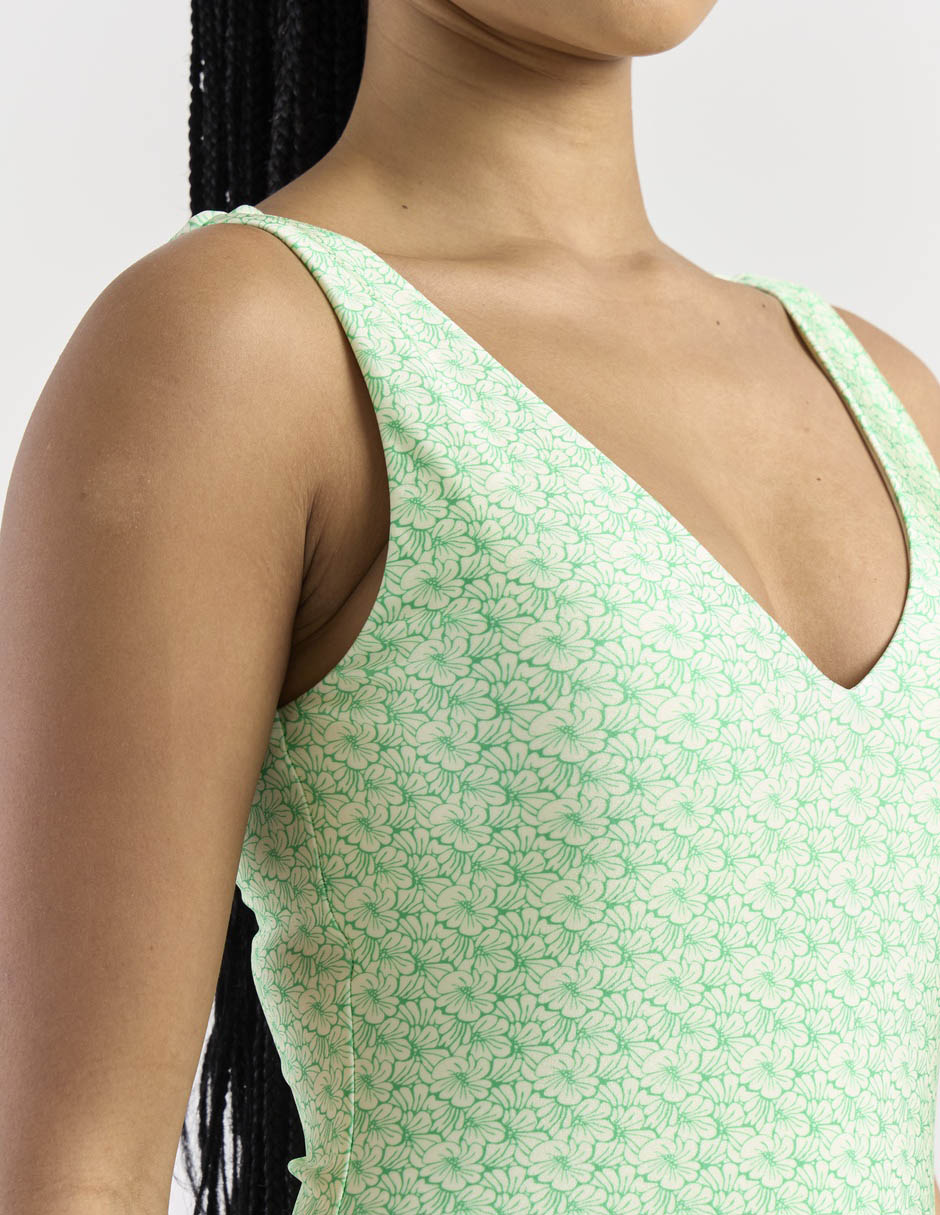 Traje de baño completo estampado floral para mujer 5