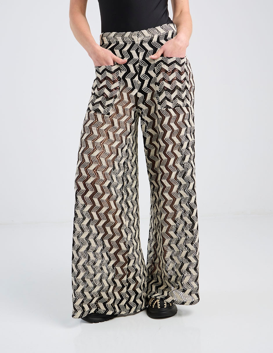 Pantalón acampanado amplio para mujer