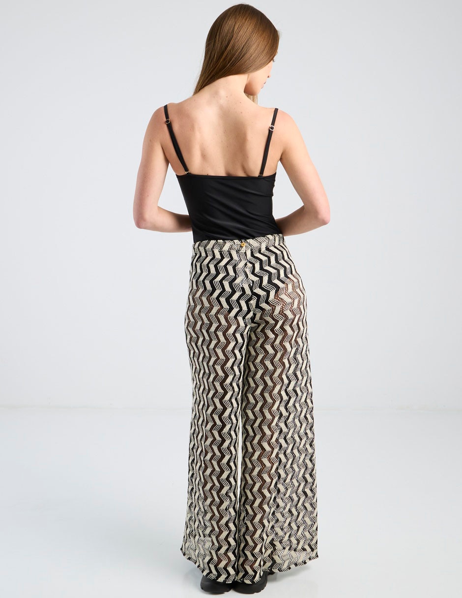 Pantalón acampanado amplio para mujer 6