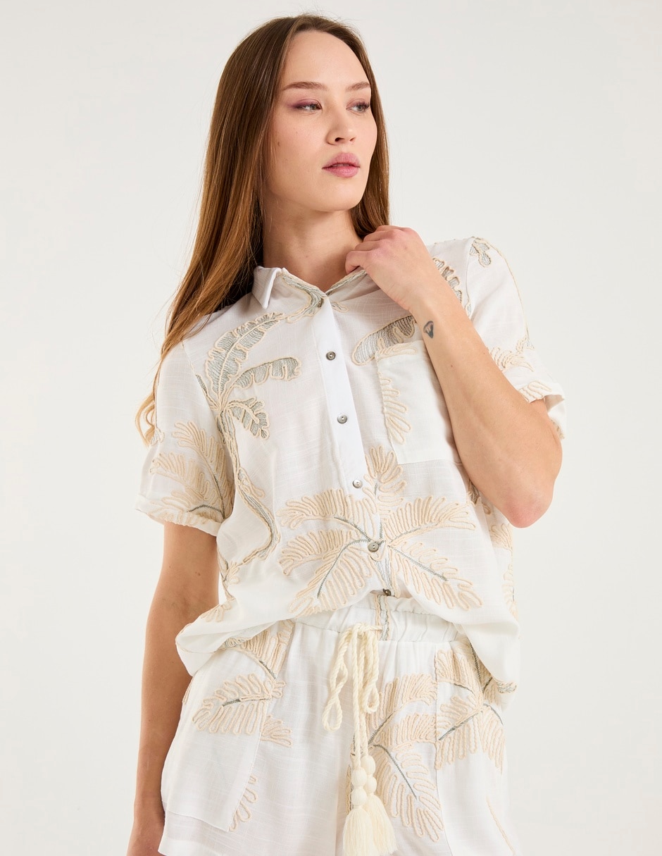 Blusa manga corta para mujer