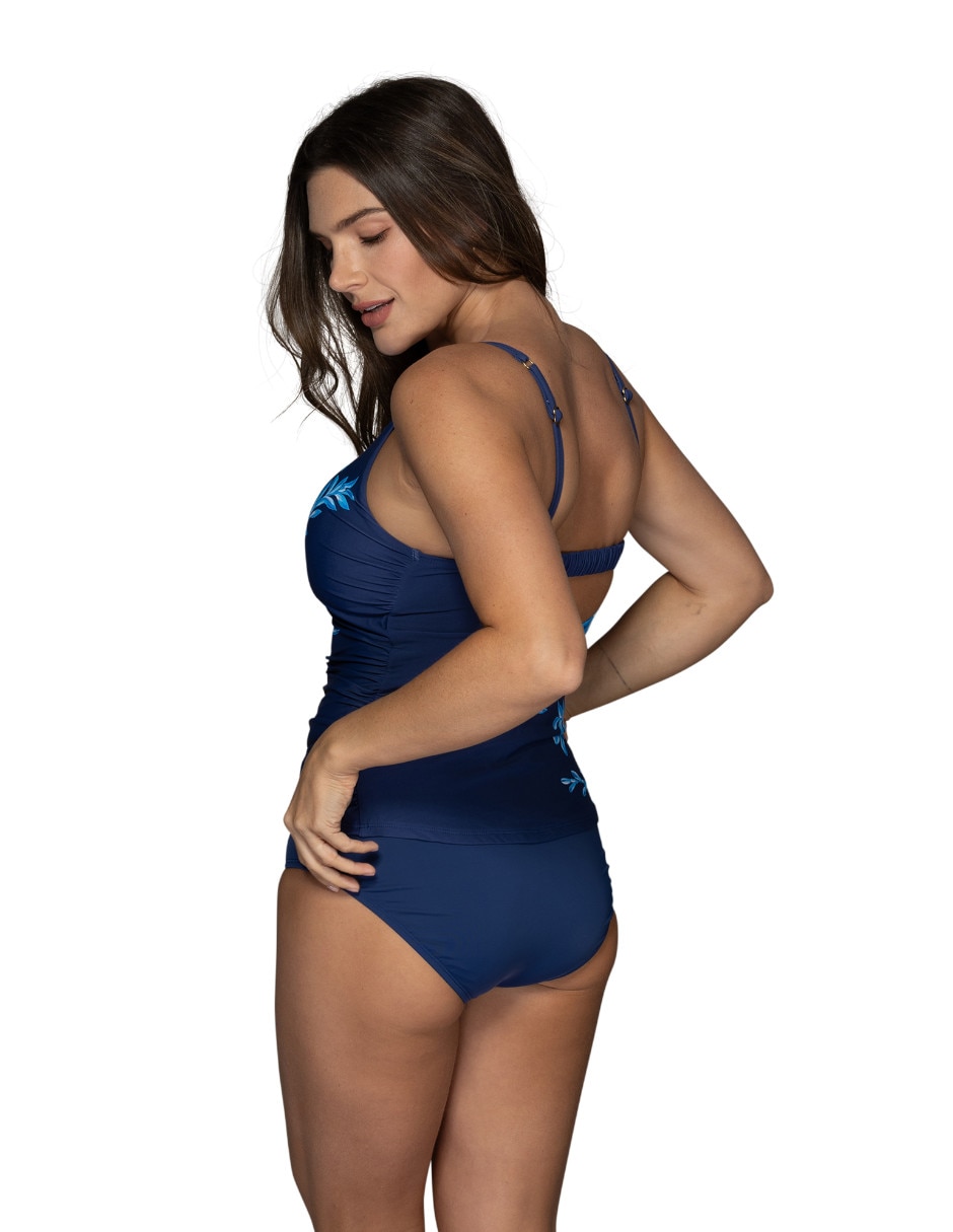 Top bikini estampado floral con copas removibles para mujer 2