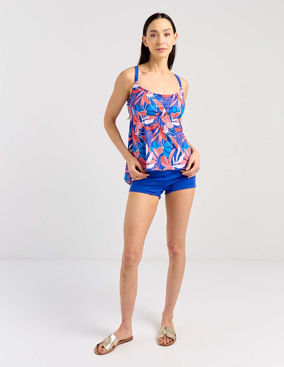 Top bikini estampado floral copa preformadas para mujer 3
