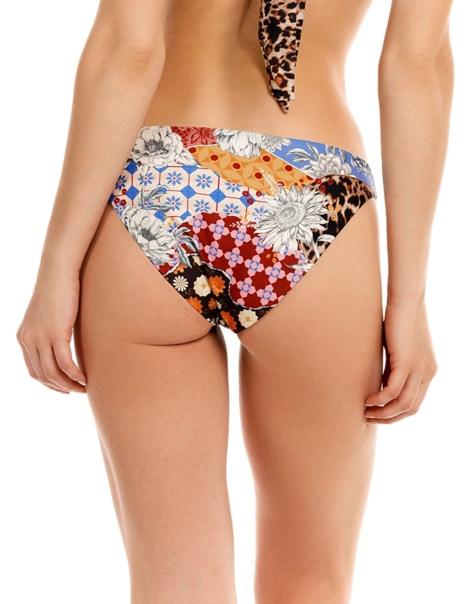Panty bikini a la cintura para mujer estampada 3