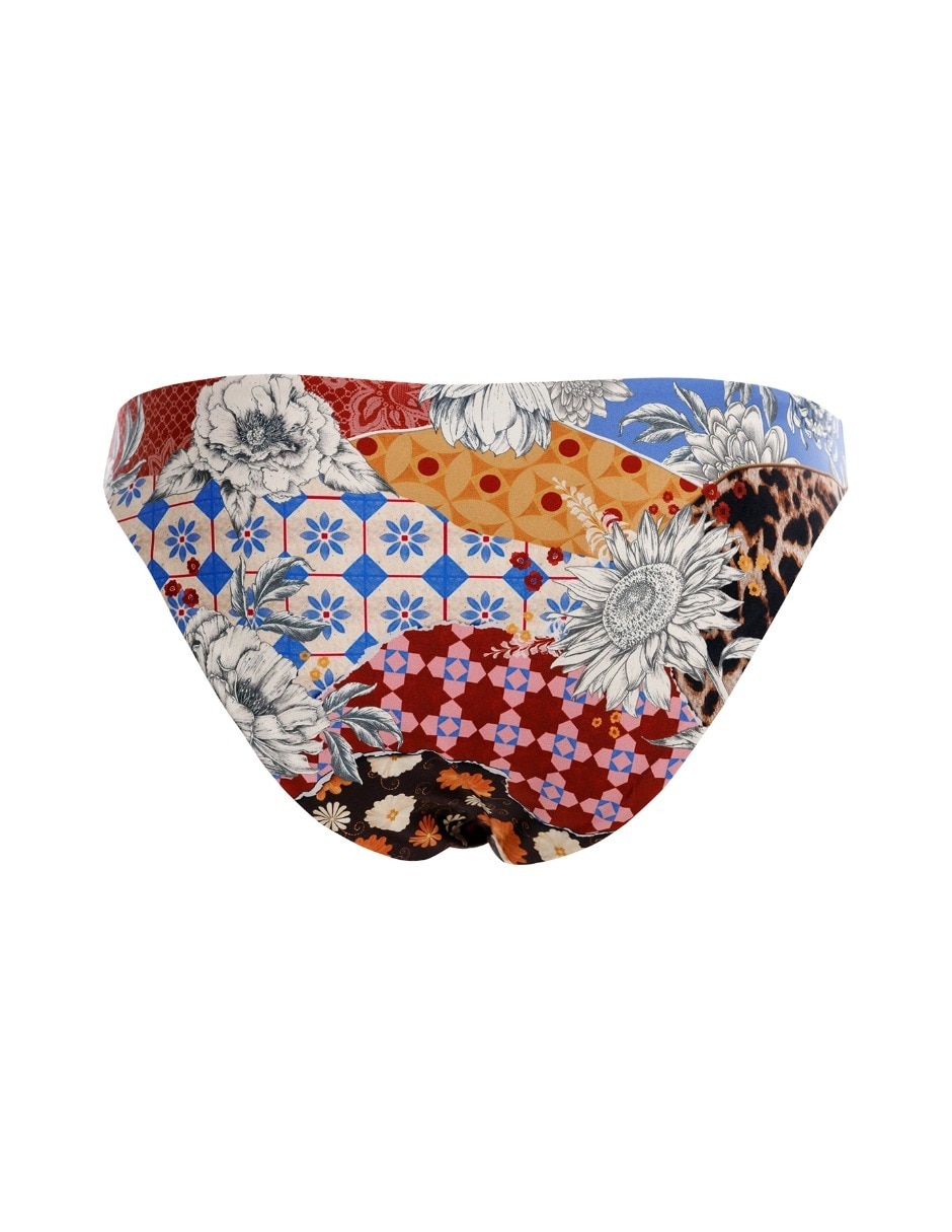 Panty bikini a la cintura para mujer estampada 4