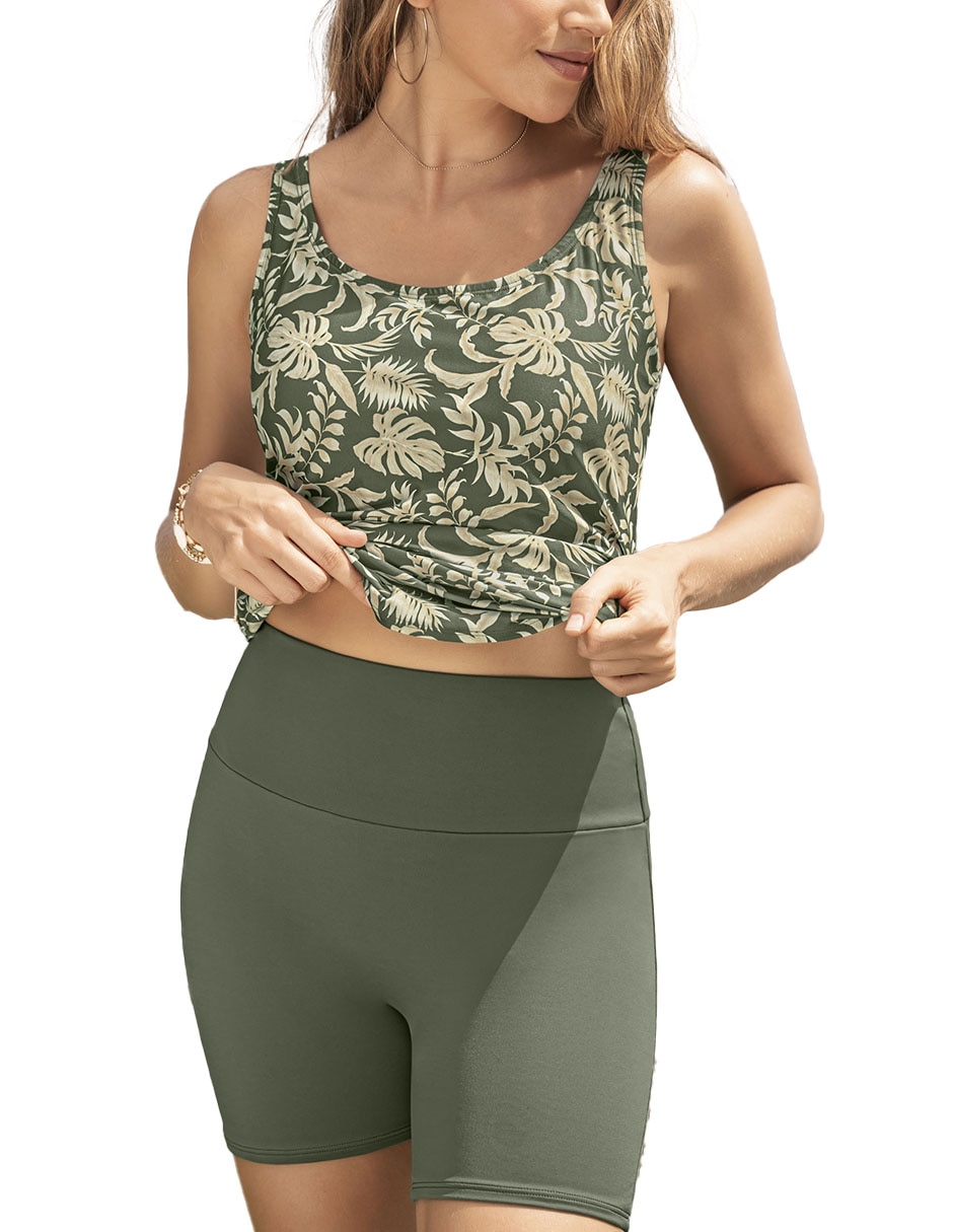 Conjunto tankini estampado floral para mujer Conjunto tankini estampado floral para mujer