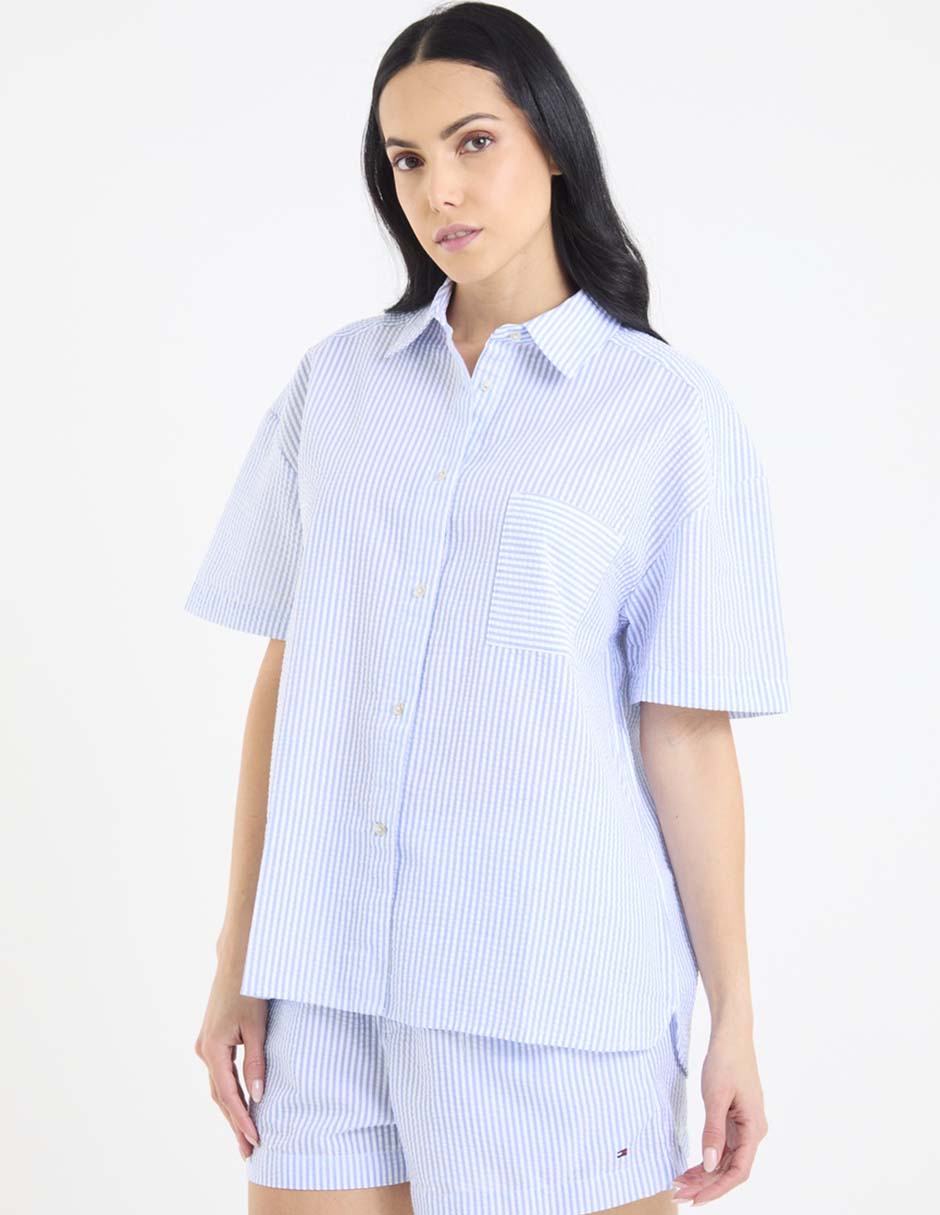 Salida de playa camisa con botones para mujer