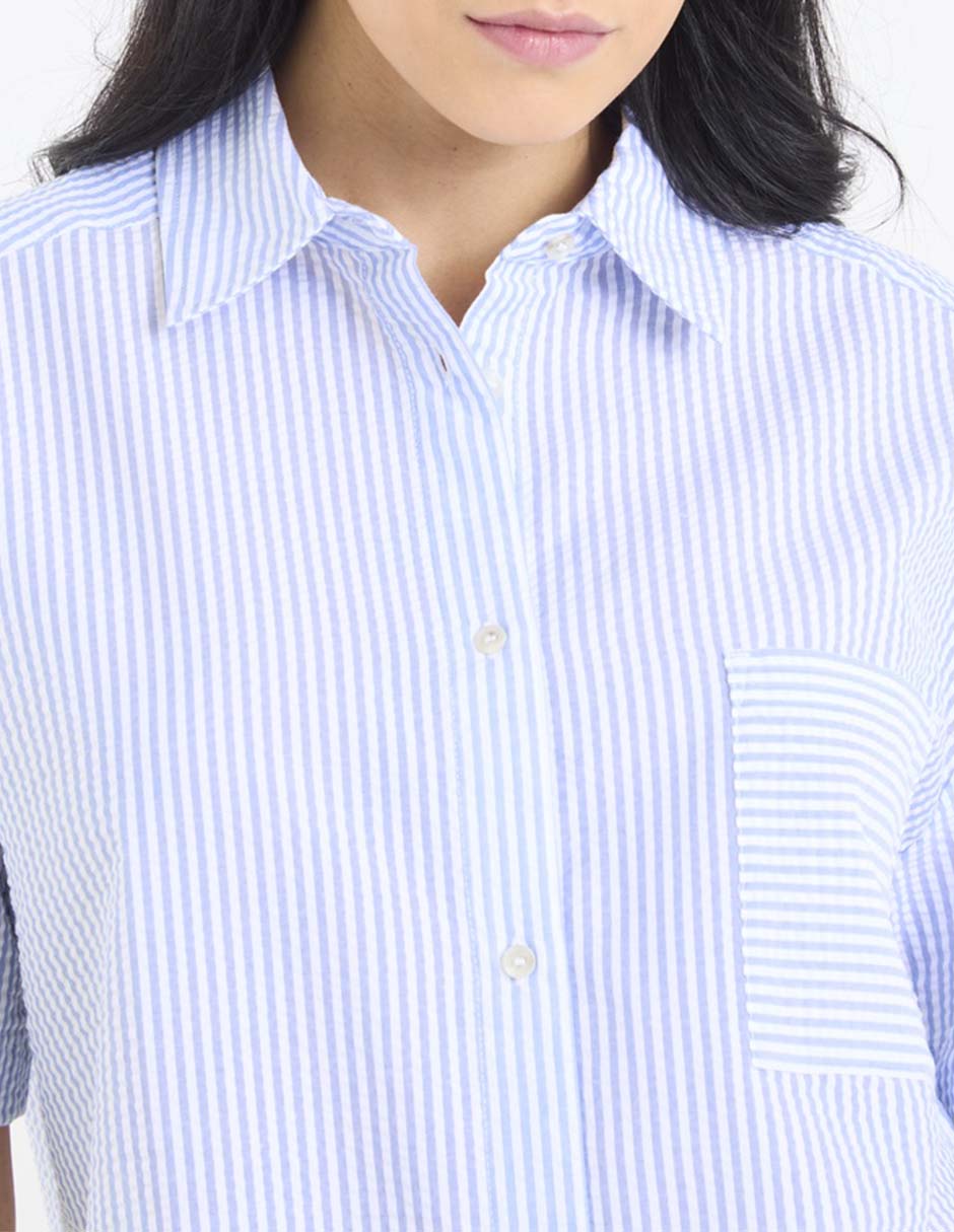 Salida de playa camisa con botones para mujer 4