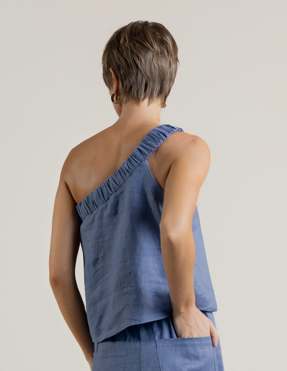 Salida de playa blusa con elástico para mujer 4