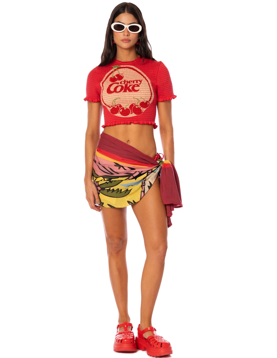 Salida de playa blusa con bordado para mujer 4