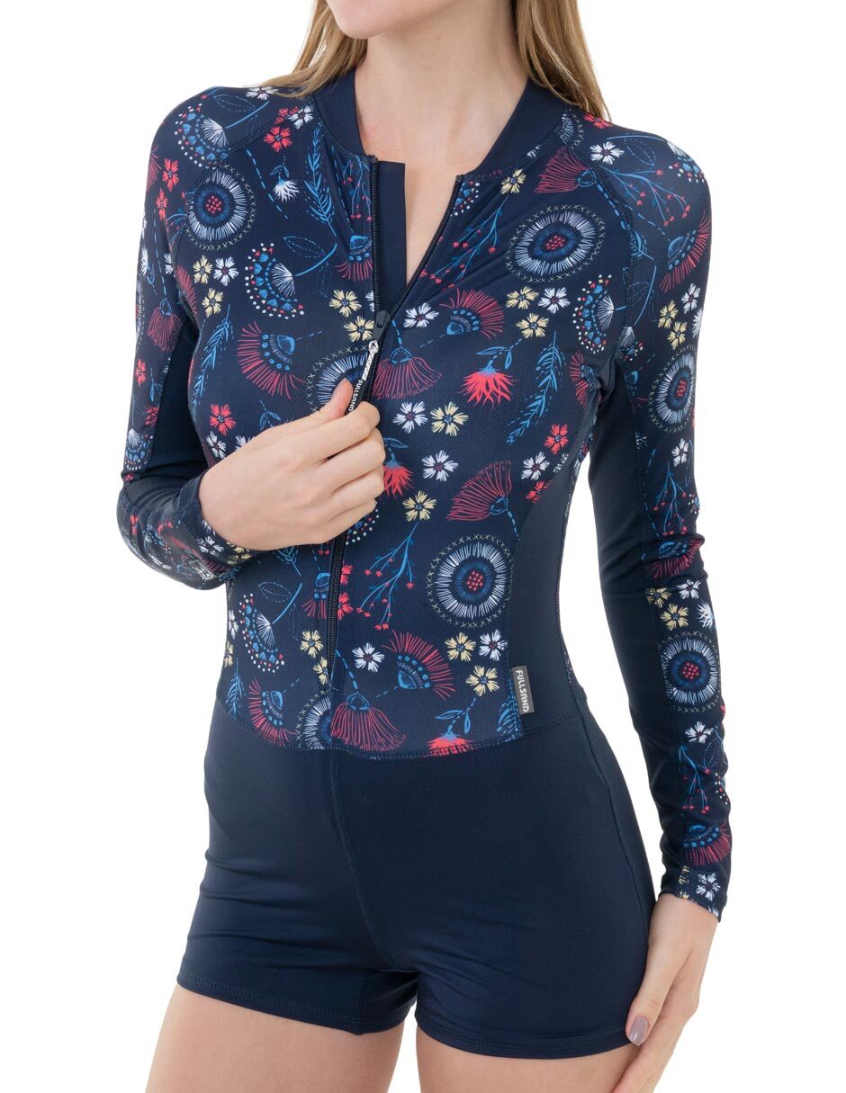 Traje de baño completo estampado floral para mujer 4
