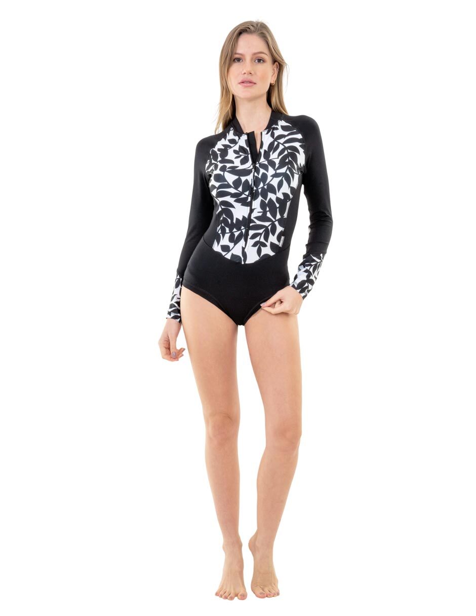 Traje de baño completo estampado floral para mujer 3