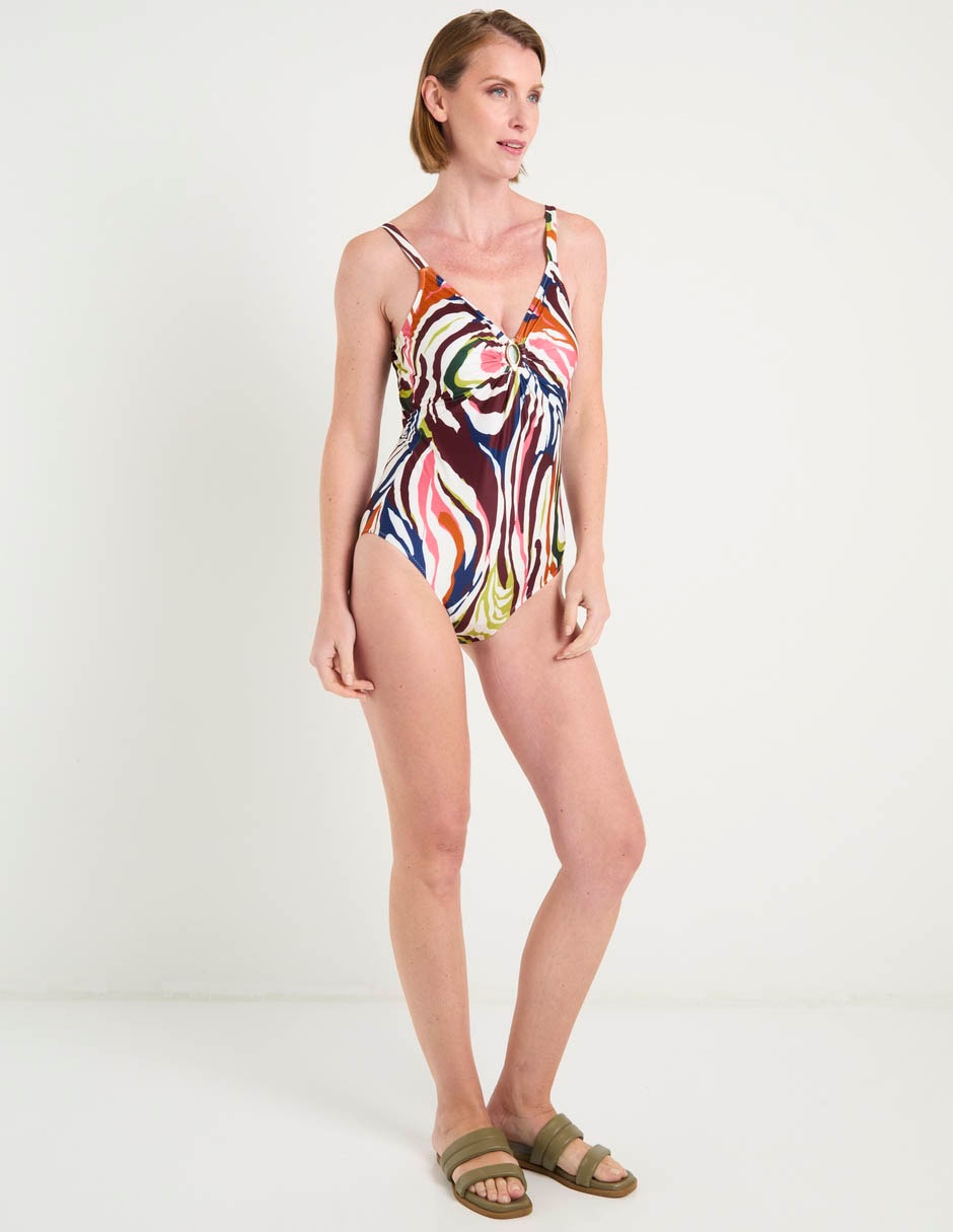 Traje de baño completo estampado étnico para mujer 2