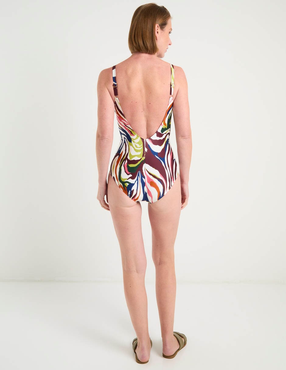 Traje de baño completo estampado étnico para mujer 6