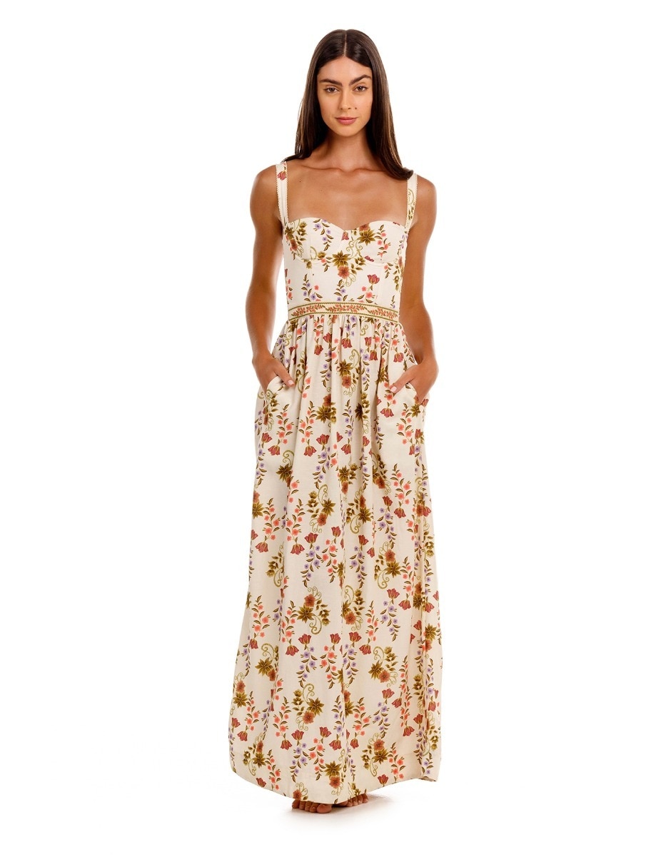 Vestido largo casual resort para mujer