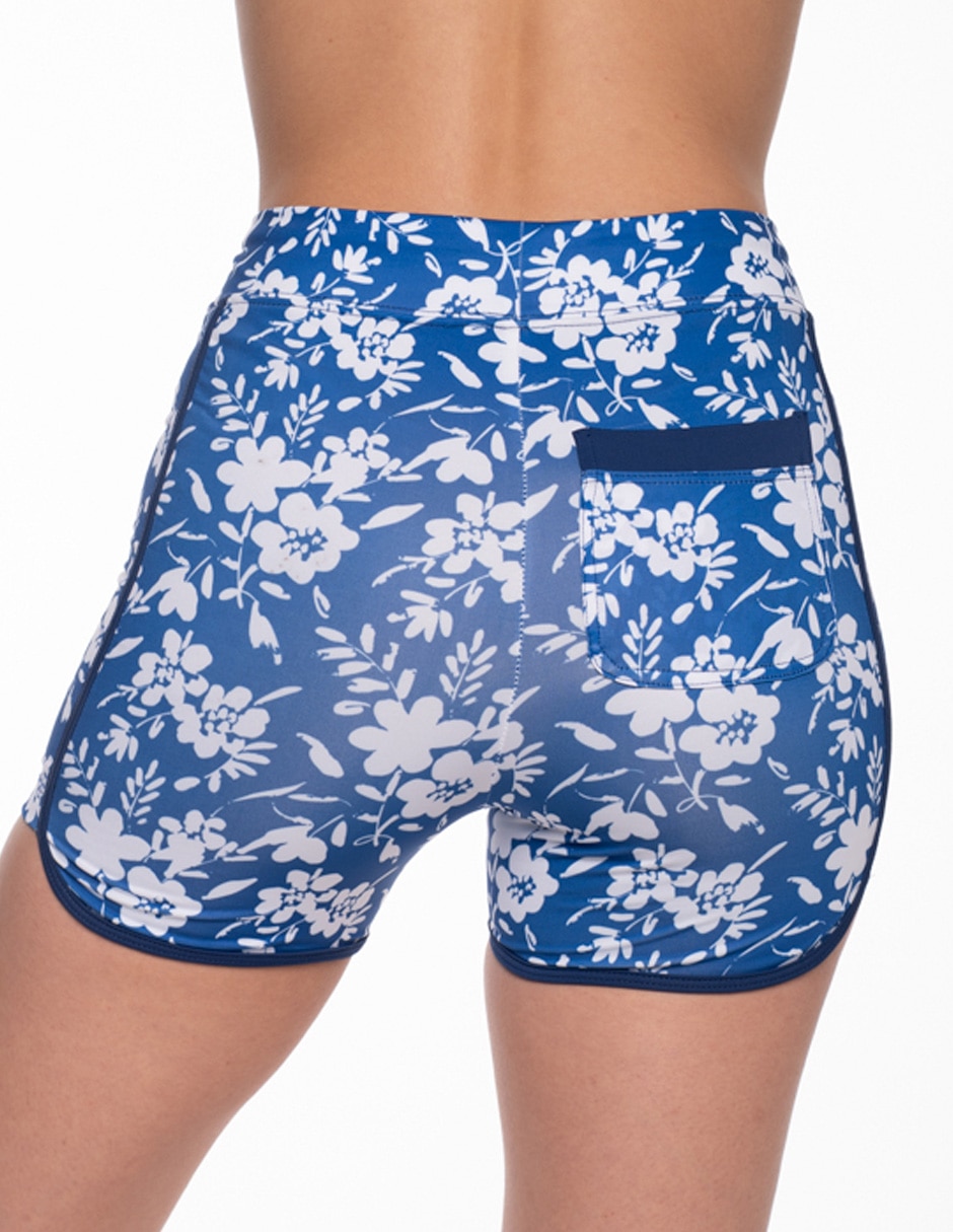 Shorty bikini estampado floral a la cintura para mujer 4